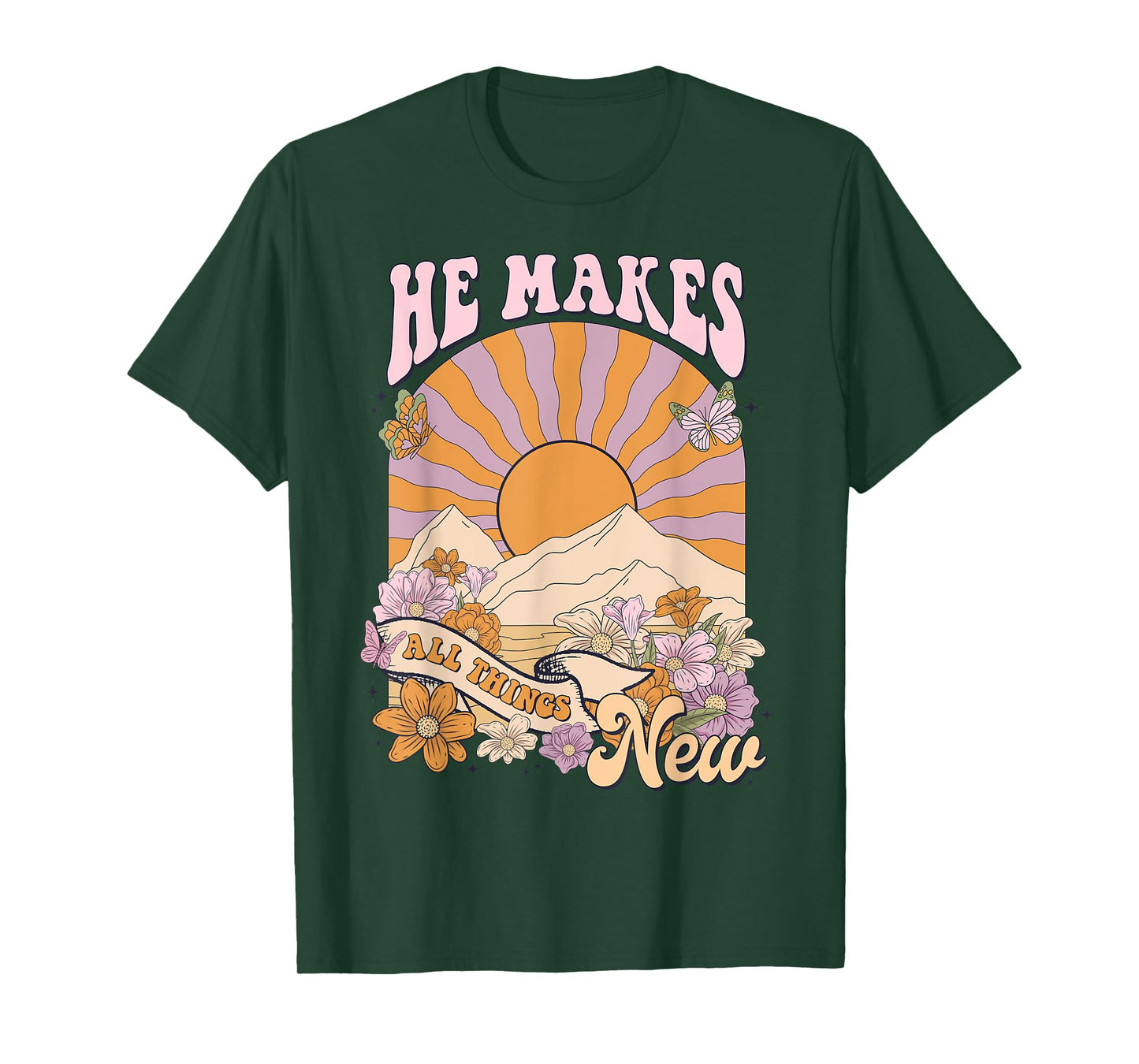 He Makes All Things New, Boho Christian Jesus, Bible Verse T-Shirt