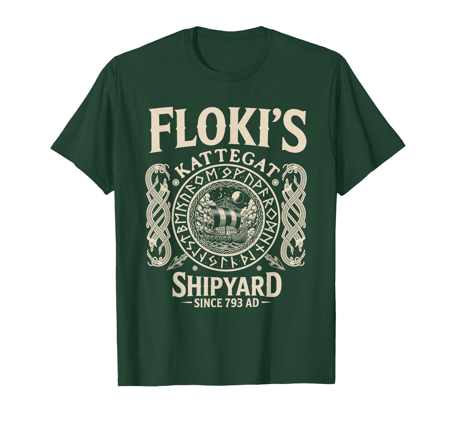 Flokis Shipyard Kattegat Viking Ship - Viking Pattern Snake T-Shirt