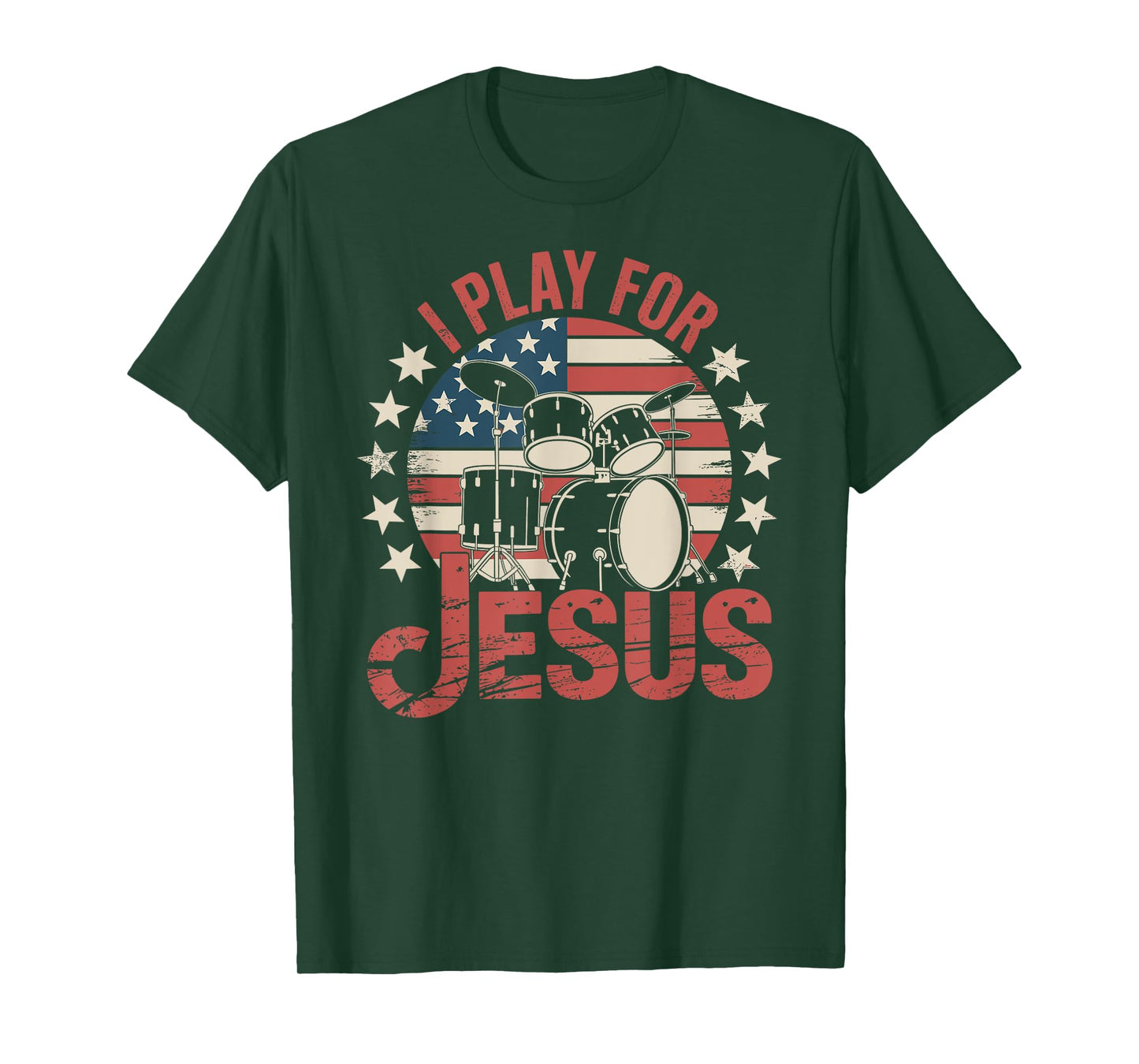 Funny Drummer Christian Faith I Play for Jesus T-Shirt