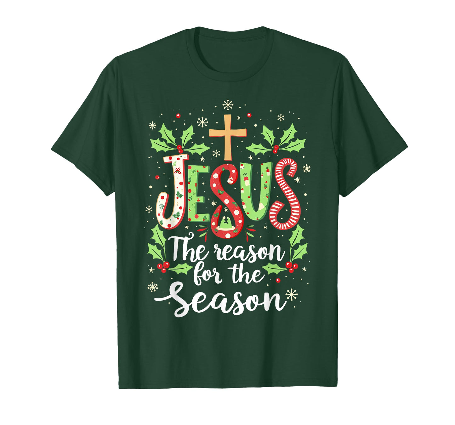 Jesus is the Reason for the Season Christmas Christian Tee T-Shirt
