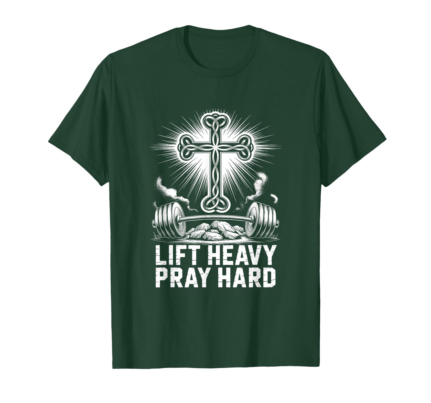 Lift Heavy Pray Hard Gym Christian Fitness Workout Men Women T-Shirt