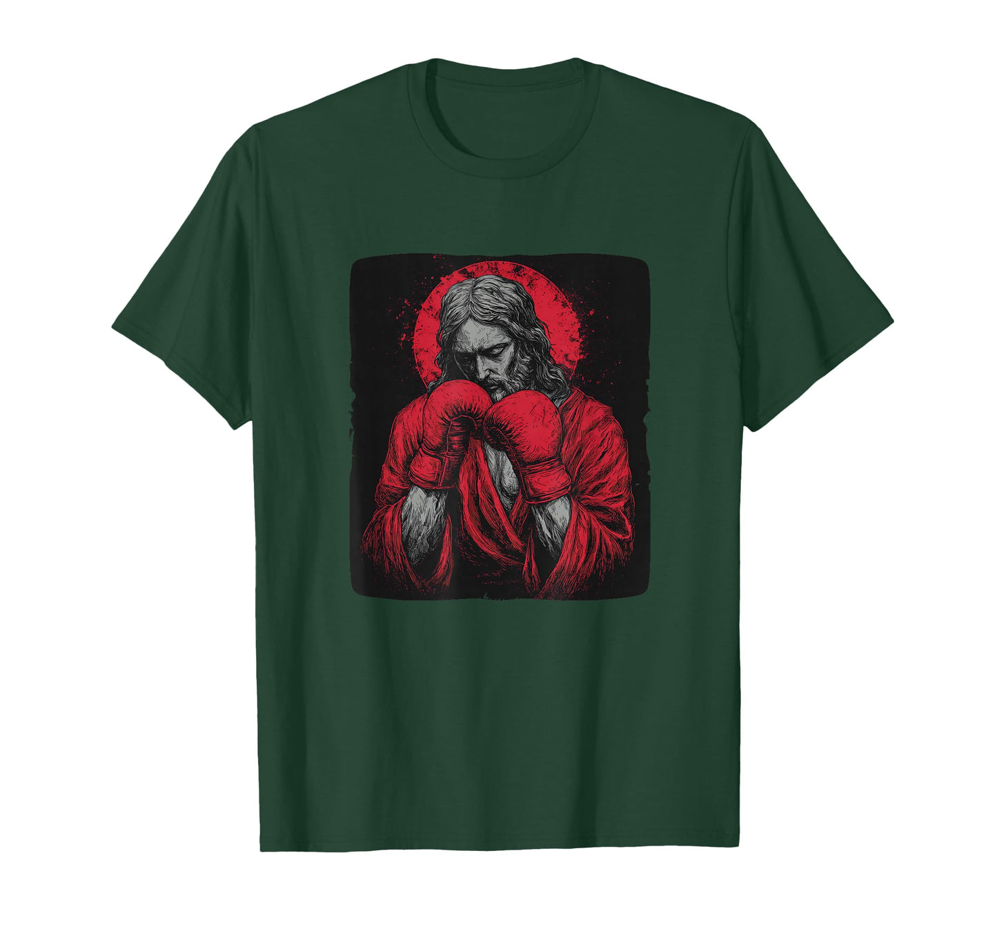 Funny Jesus with Boxing Gloves for God Lovers and Believer T-Shirt