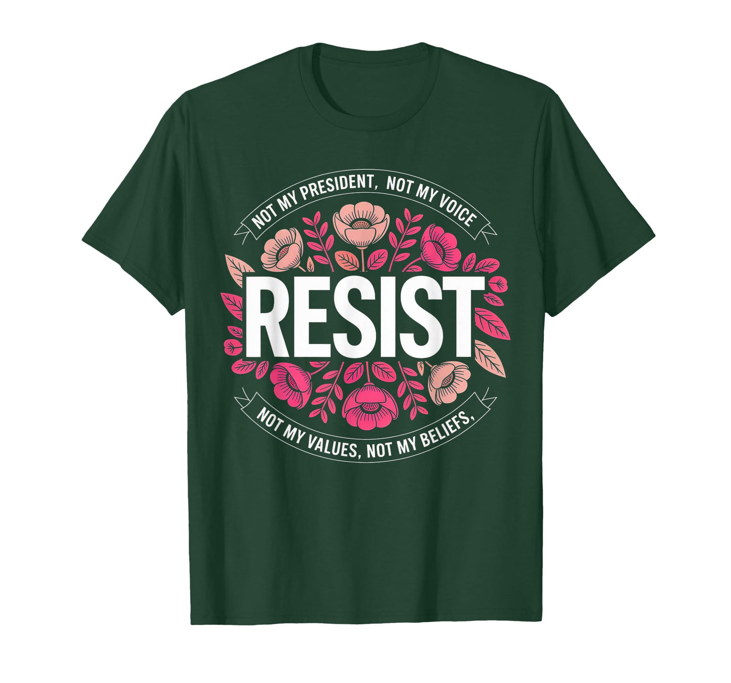 Democrat Womens Floral Resist patriotic democratic USA T-Shirt