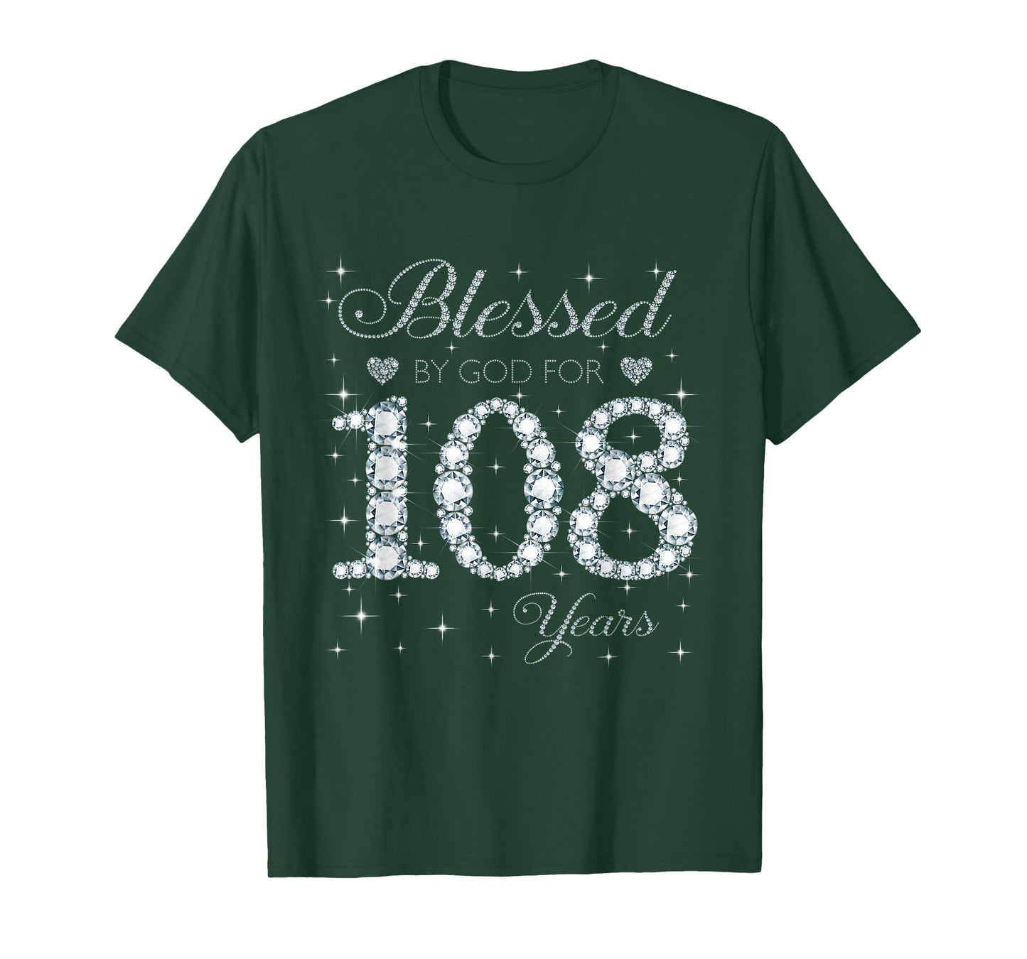 Blessed by God For 108 Years Old 108th Birthday Women Lady T-Shirt