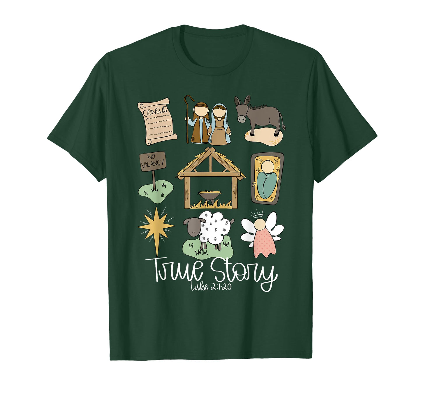 True Story Jesus Christian Merry Christmas Pajamas Holiday T-Shirt