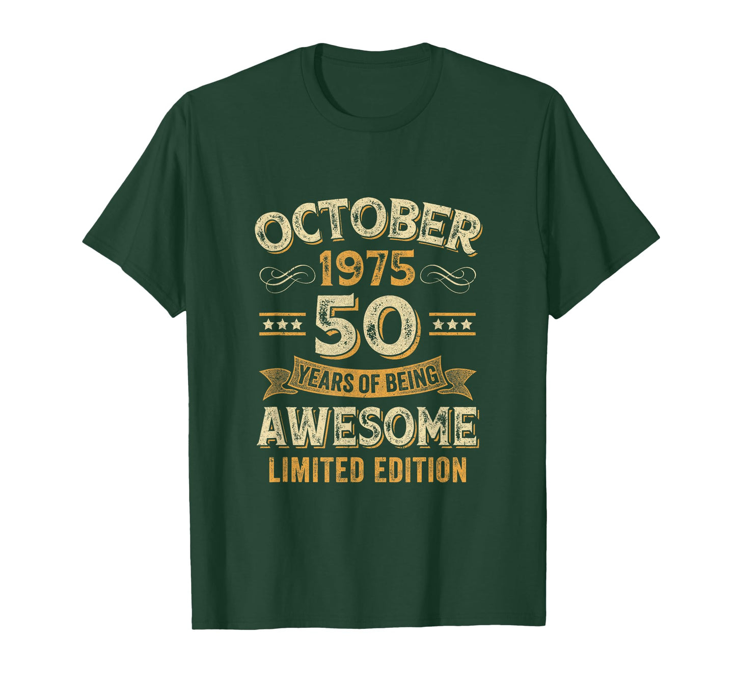 50 Years Awesome Vintage October 1975 50Th Birthday T-Shirt