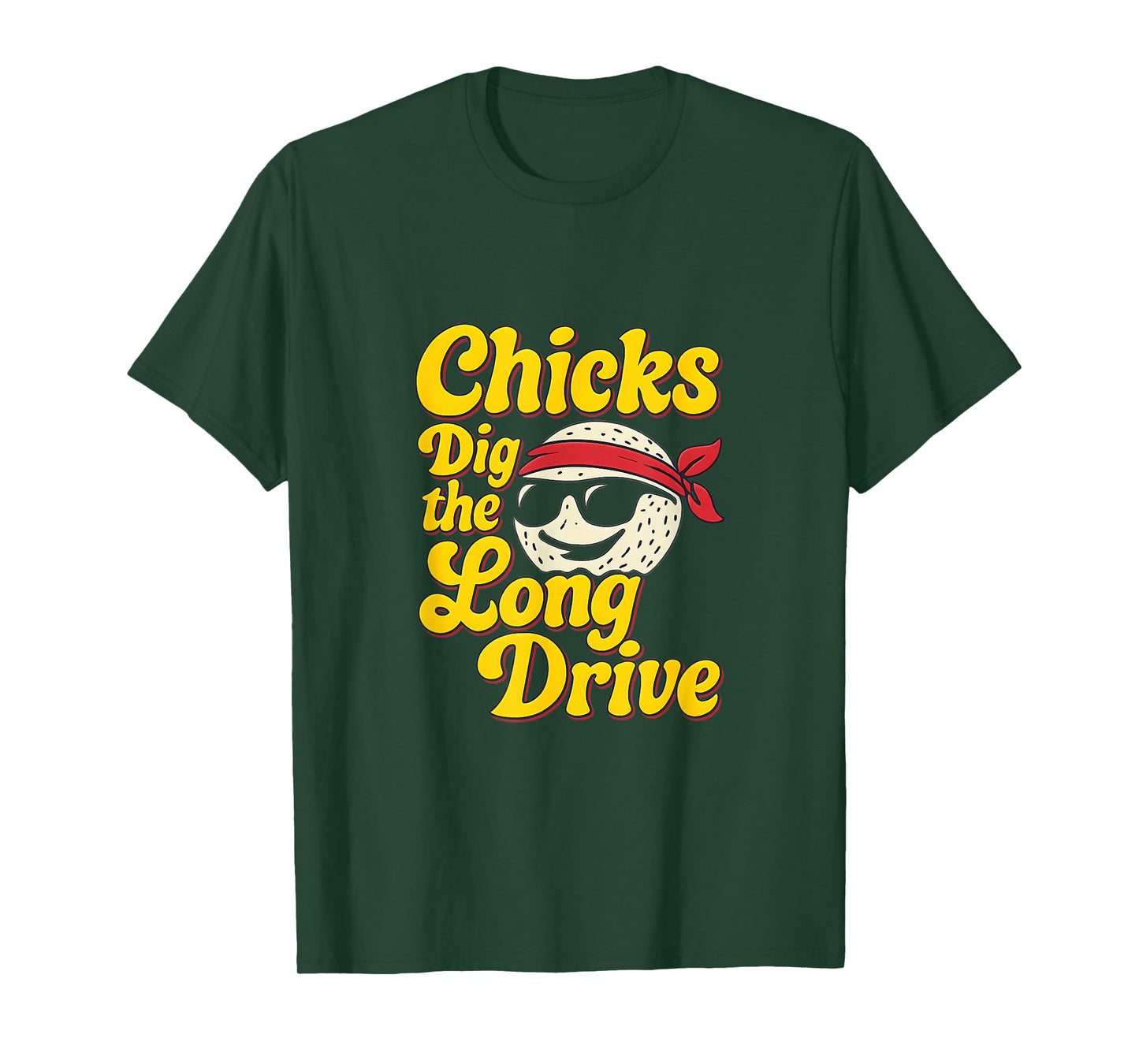 Chicks Dig The Long Drive Golf Ball Retro Design T-Shirt