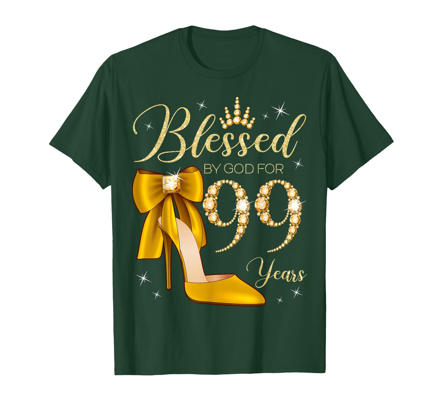 Blessed By God For 99 Years Old 99th Birthday Woman Queen T-Shirt