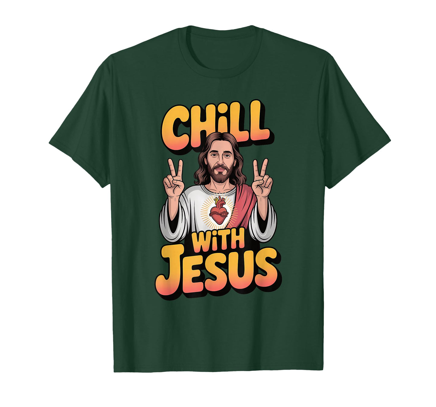 Chill with Jesus Funny Religious Faith Christian T-Shirt