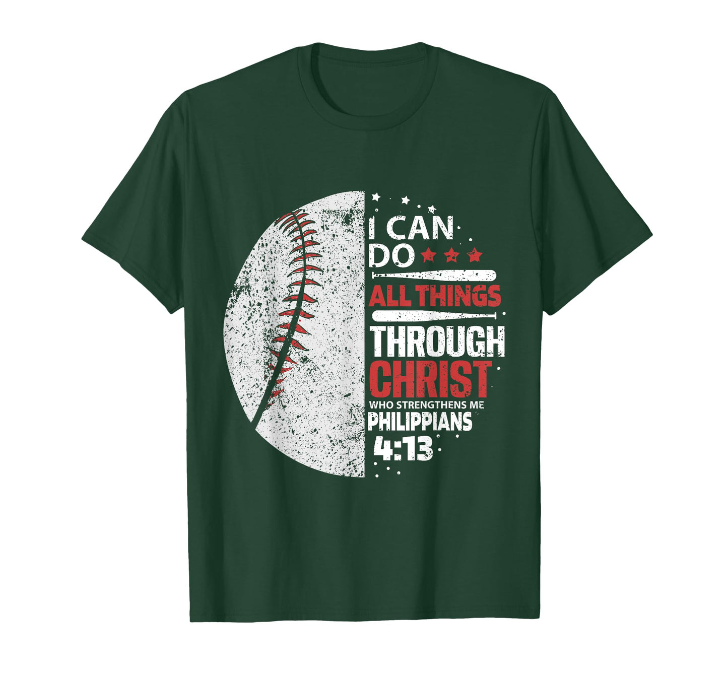 I can do all Things Through Christ - Religous Bible Baseball T-Shirt