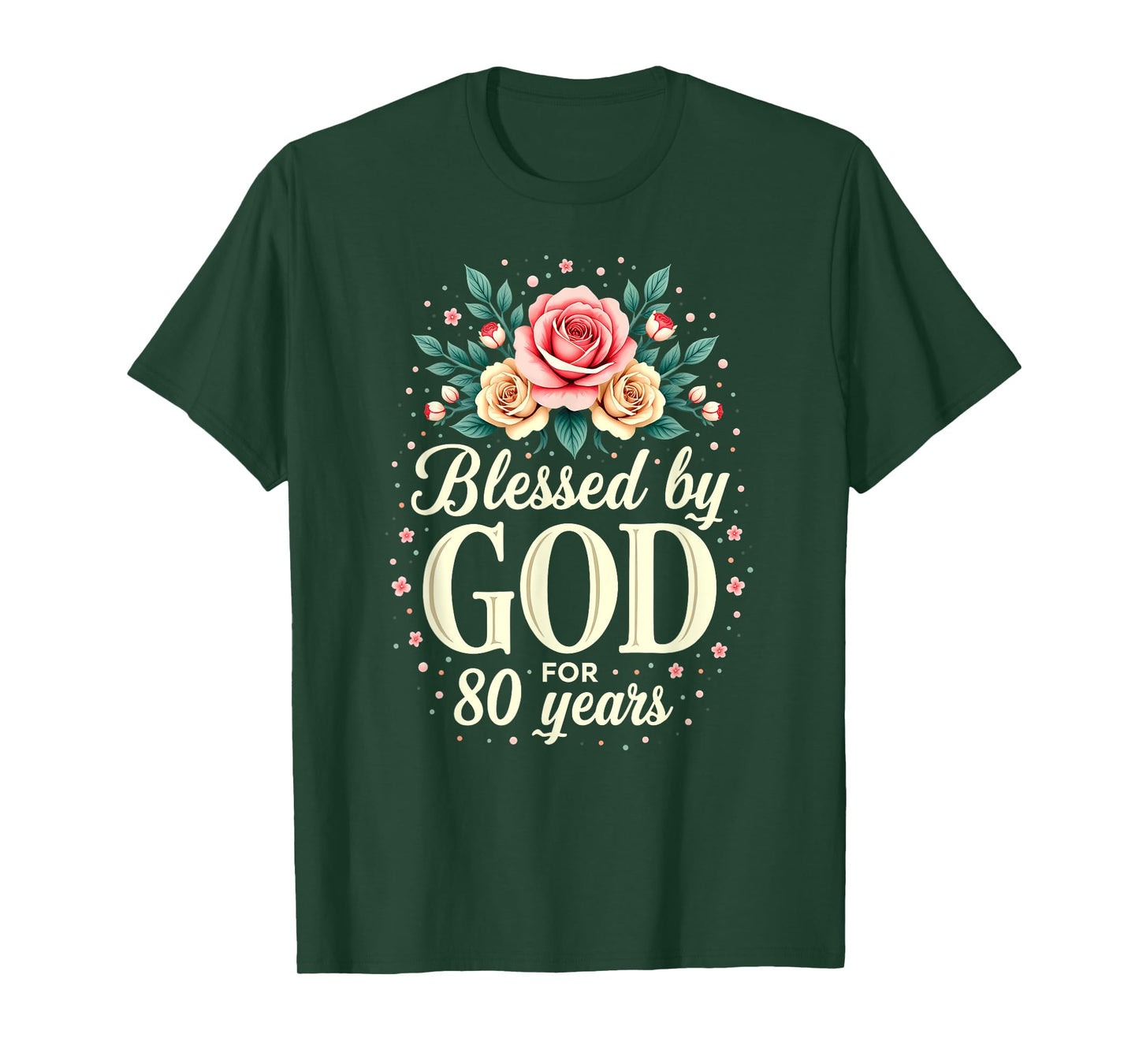 Blessed by God for 80 Years Religious 80th Birthday T-Shirt