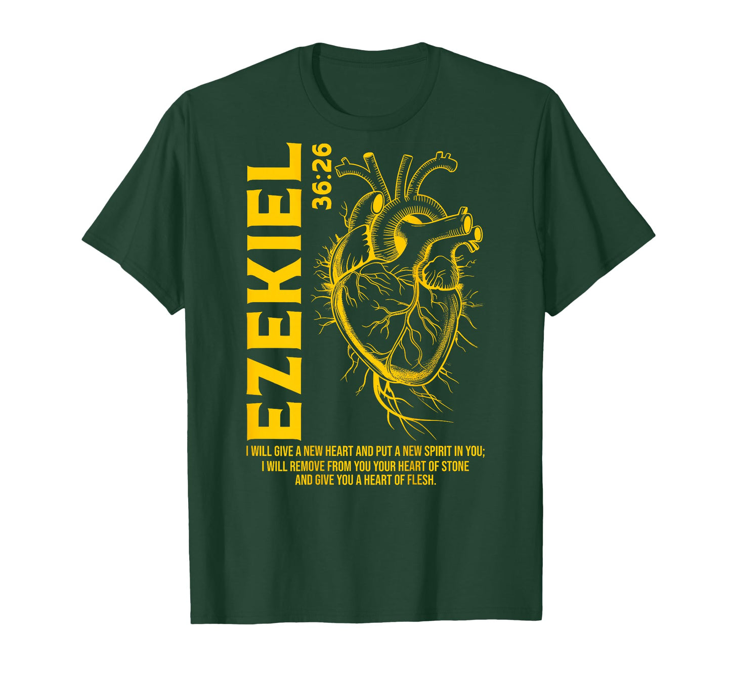 Vintage Ezekiel 36-26 Heart of Flesh Bible Verse Christian T-Shirt