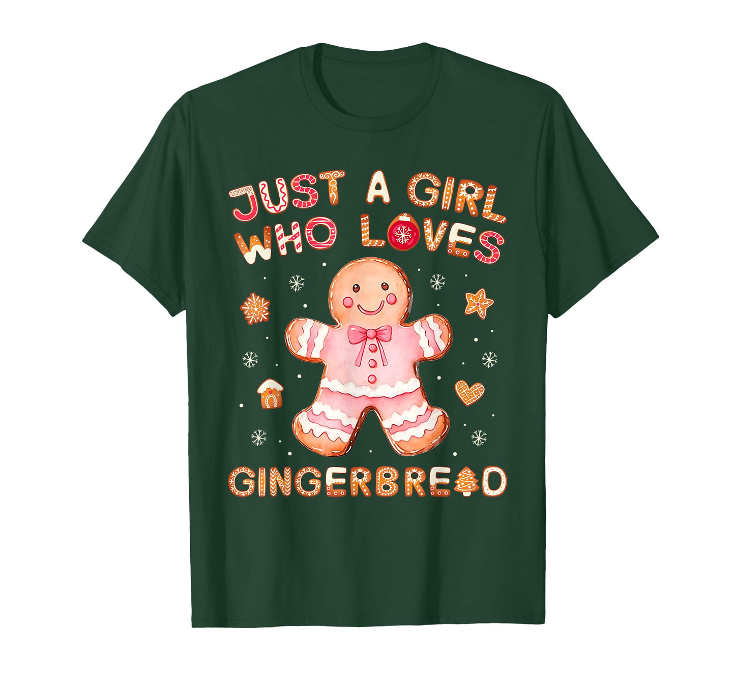 Just A Girl Who Loves Gingerbread Man Funny Christmas Womens T-Shirt