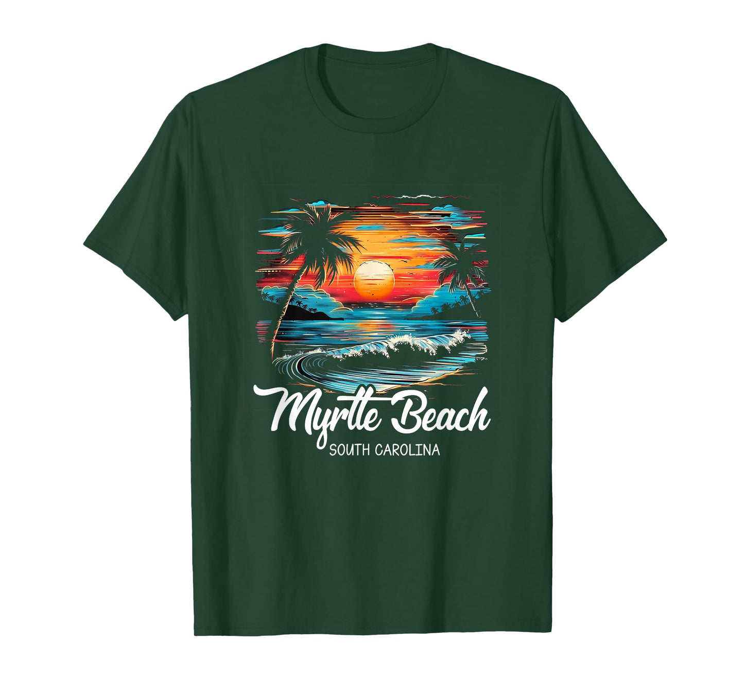 Family Vacation Retro Sunset South Carolina Myrtle Beach T-Shirt