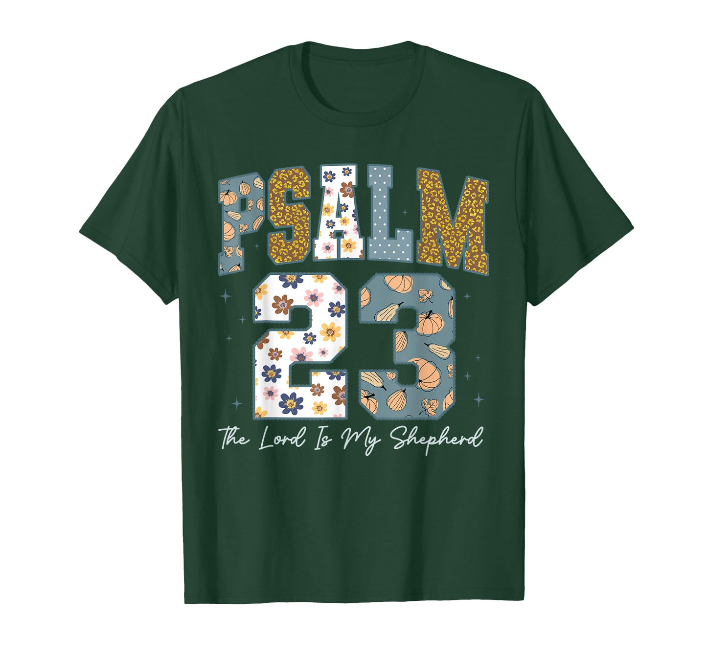 Christian Psalm 23 Retro The Lord is My Shepherd Bible Verse T-Shirt