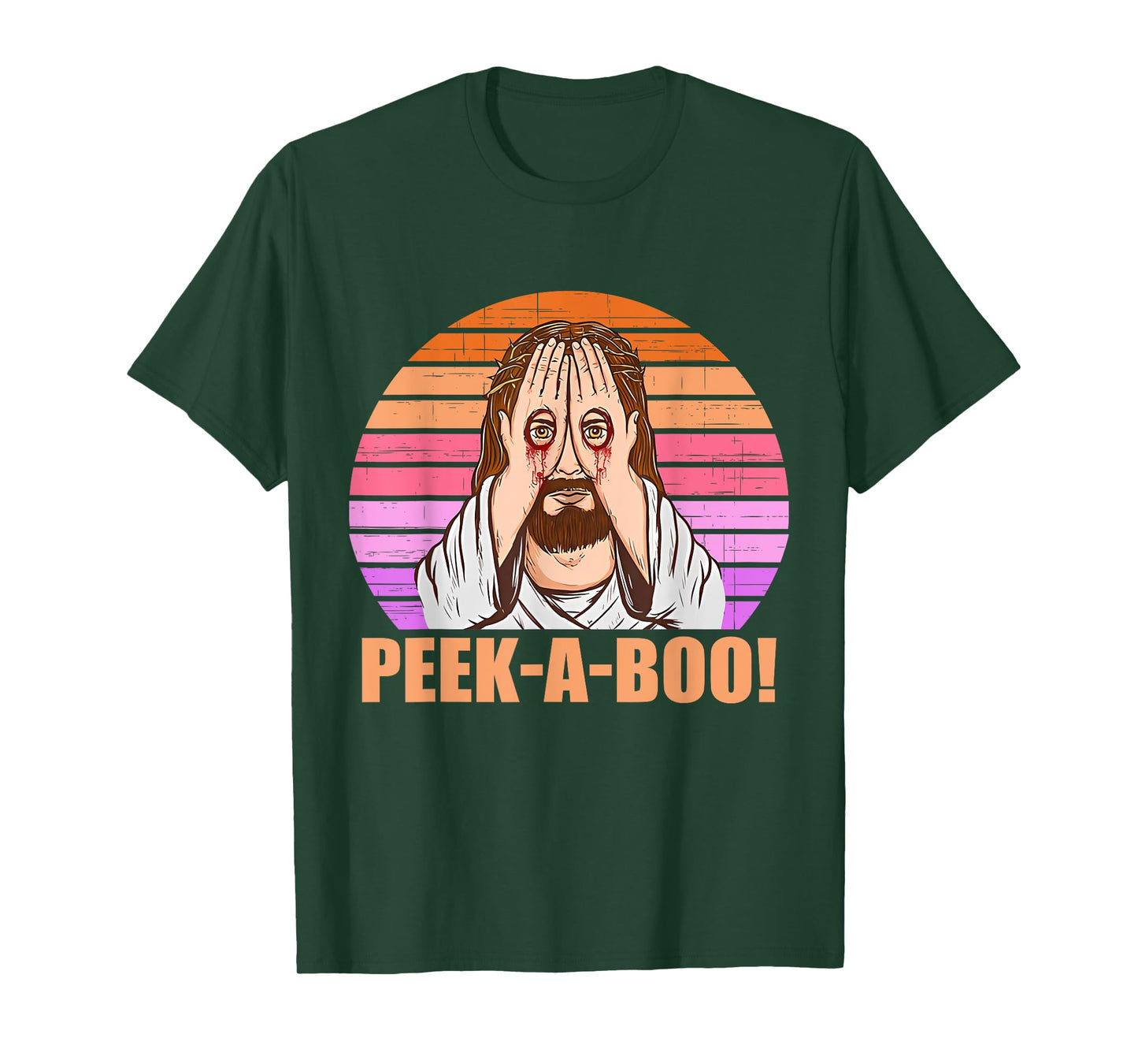 Funny Peek-A-Boo Jesus Looking Vintage Quote T-Shirt