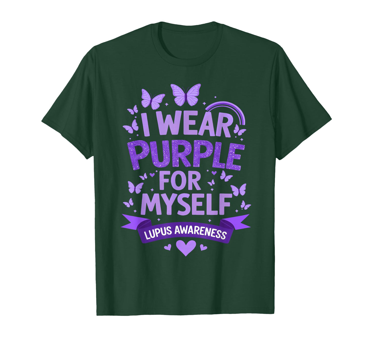 I Wear Purple for Myself Support Lupus Awareness Day Ribbon T-Shirt
