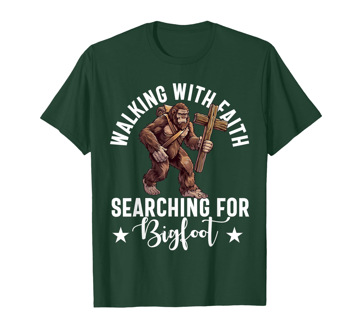 Bigfoot For Christian Sasquatch Jesus Believer Christianity T-Shirt
