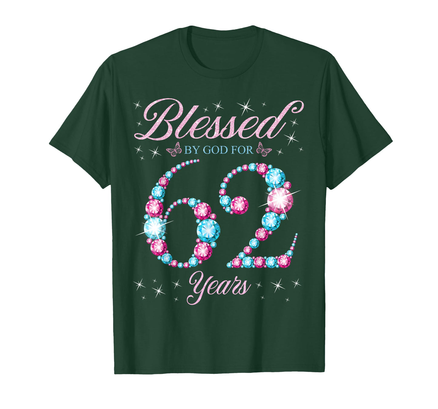 Blessed By God For 62 Years Old 62nd Birthday Woman Queen T-Shirt