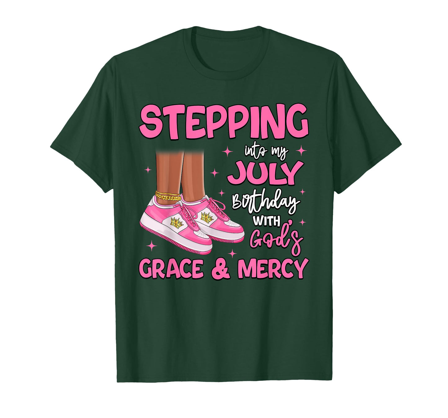 Stepping Into My July Birthday Black Girl Bday Queen T-Shirt