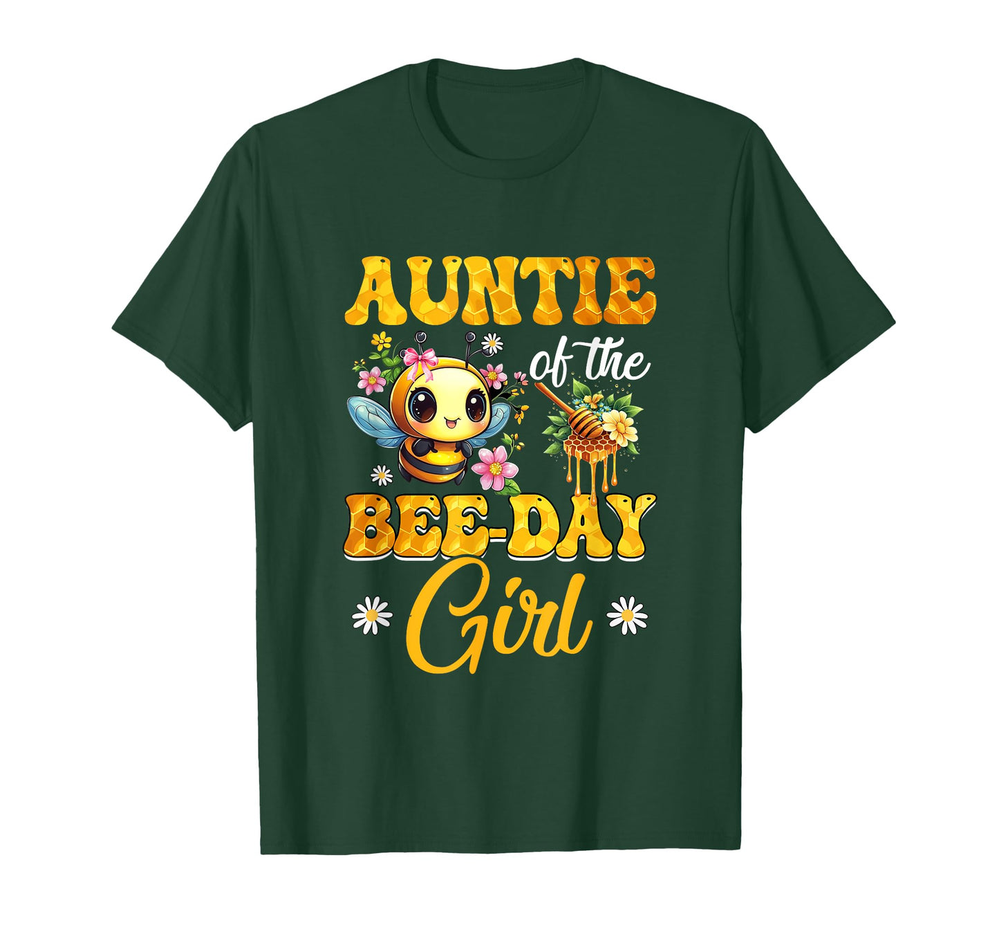 Auntie Of The Birthday Girl Bee Family Birthday Party T-Shirt