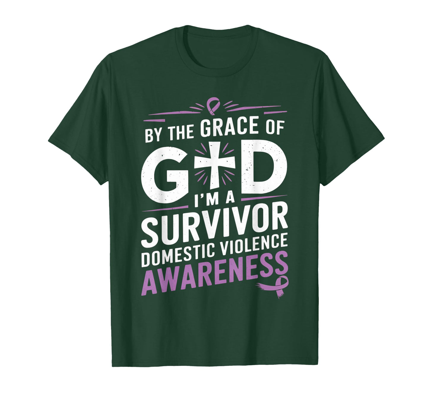 By The Grace Of God I'm A Survivor DV Awareness Month T-Shirt