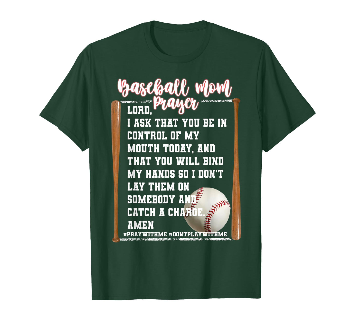 Baseball Mom Prayer Game Day Softbal Christian Religious T-Shirt