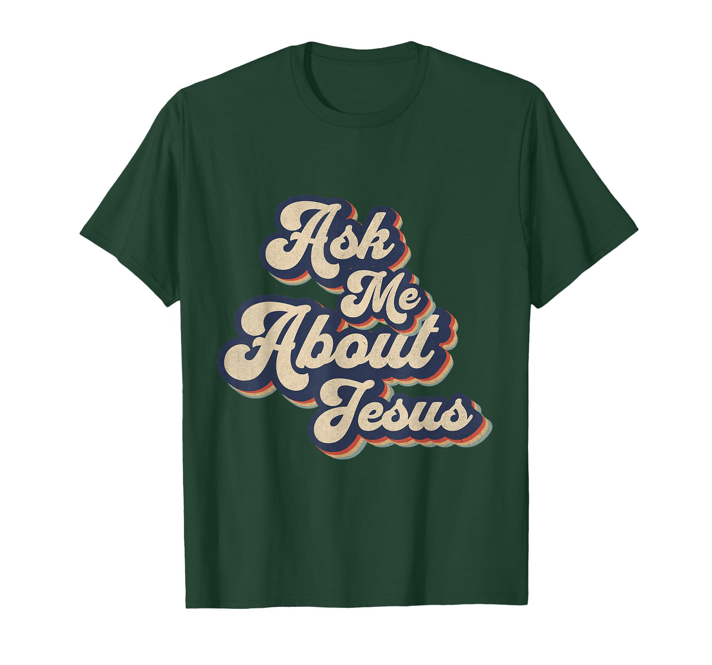 Ask Me About Jesus Retro Religious Christian Design T-Shirt
