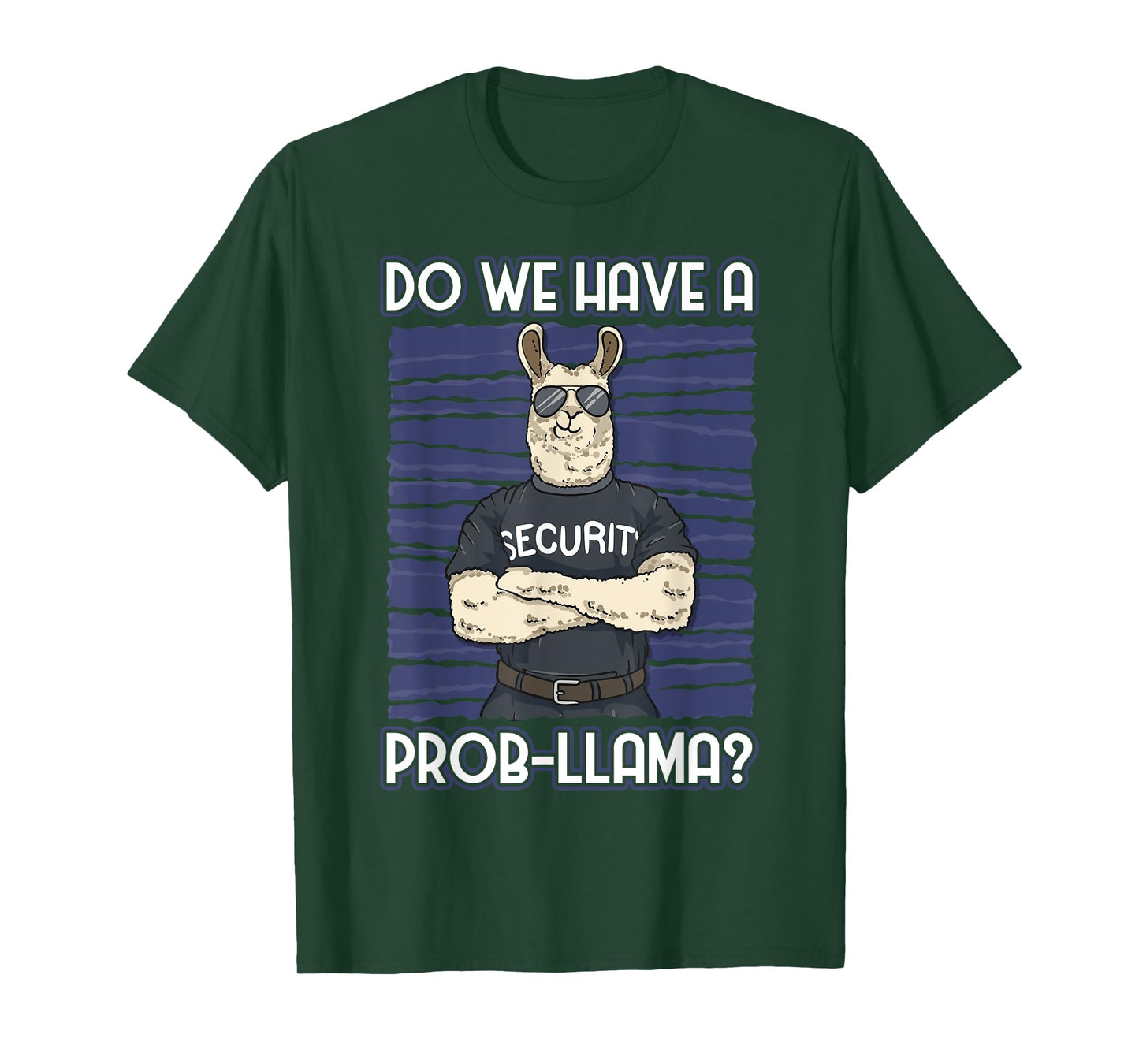 Funny Bouncer Tees Unisex-Adults Security Guard Alpaca T-Shirt, Black, Small, Short Sleeve