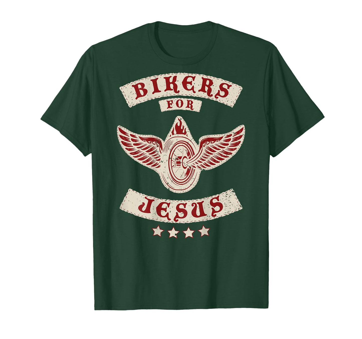 Bikers for Jesus Christian Motorcycle Patch (Design on Back) T-Shirt