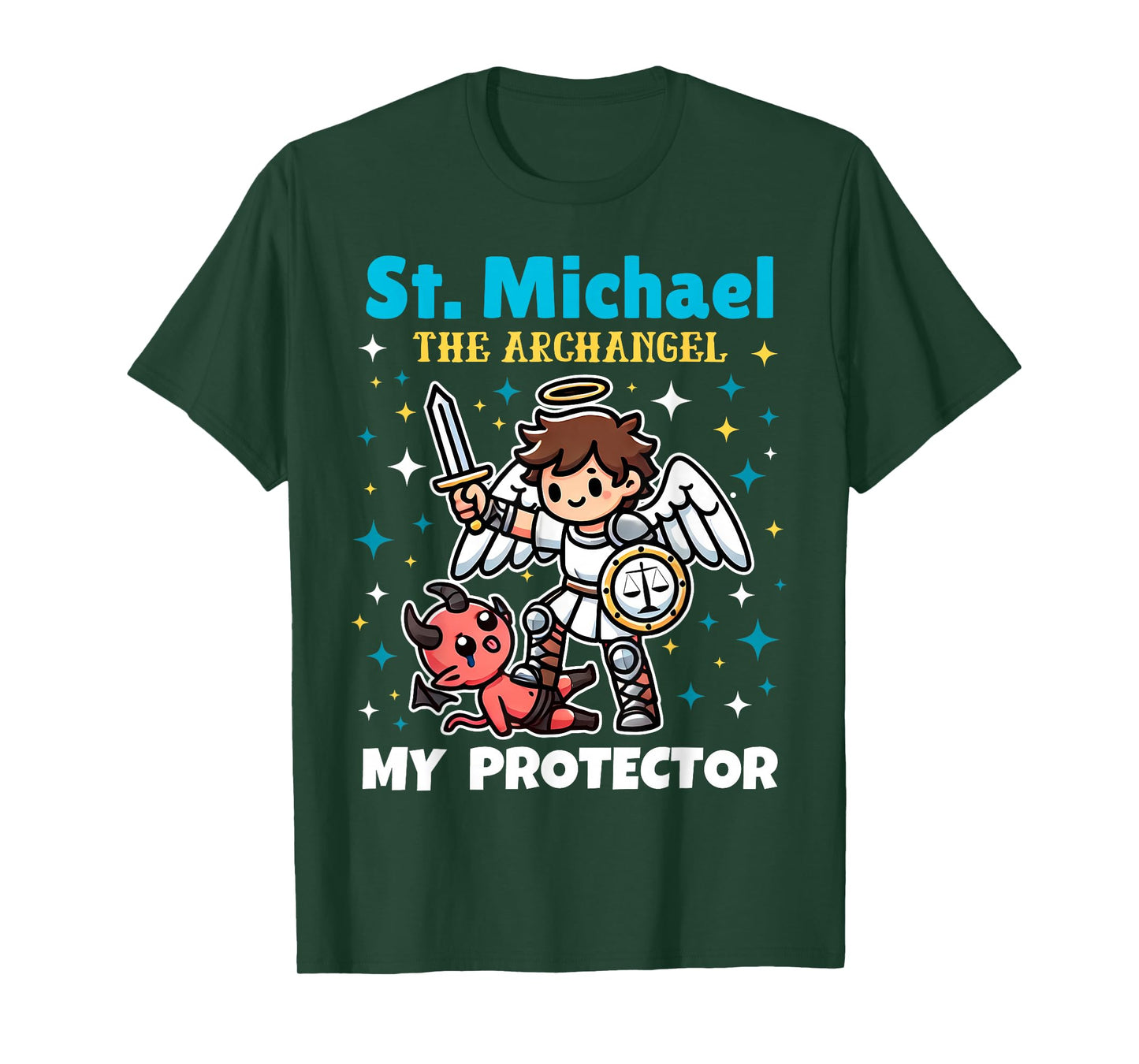 Saint Michael the Archangel Catholic Archangel Pray for kids T-Shirt