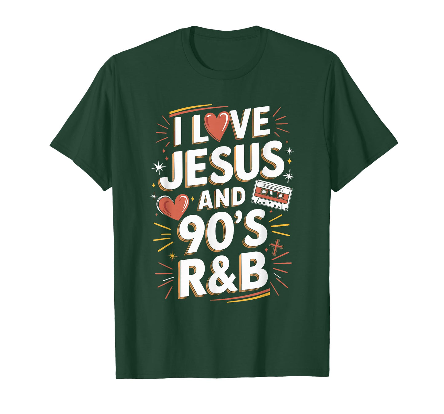 I Love Jesus and 90s RNB Quote Design T-Shirt
