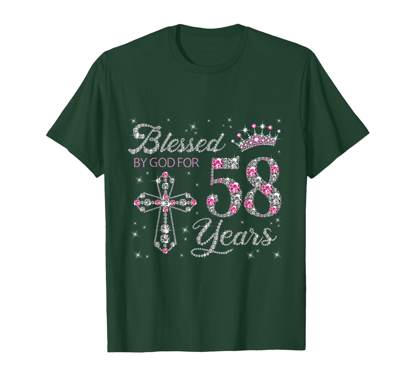 Blessed by God For 58 Years Old 58th Birthday Gift For Women T-Shirt