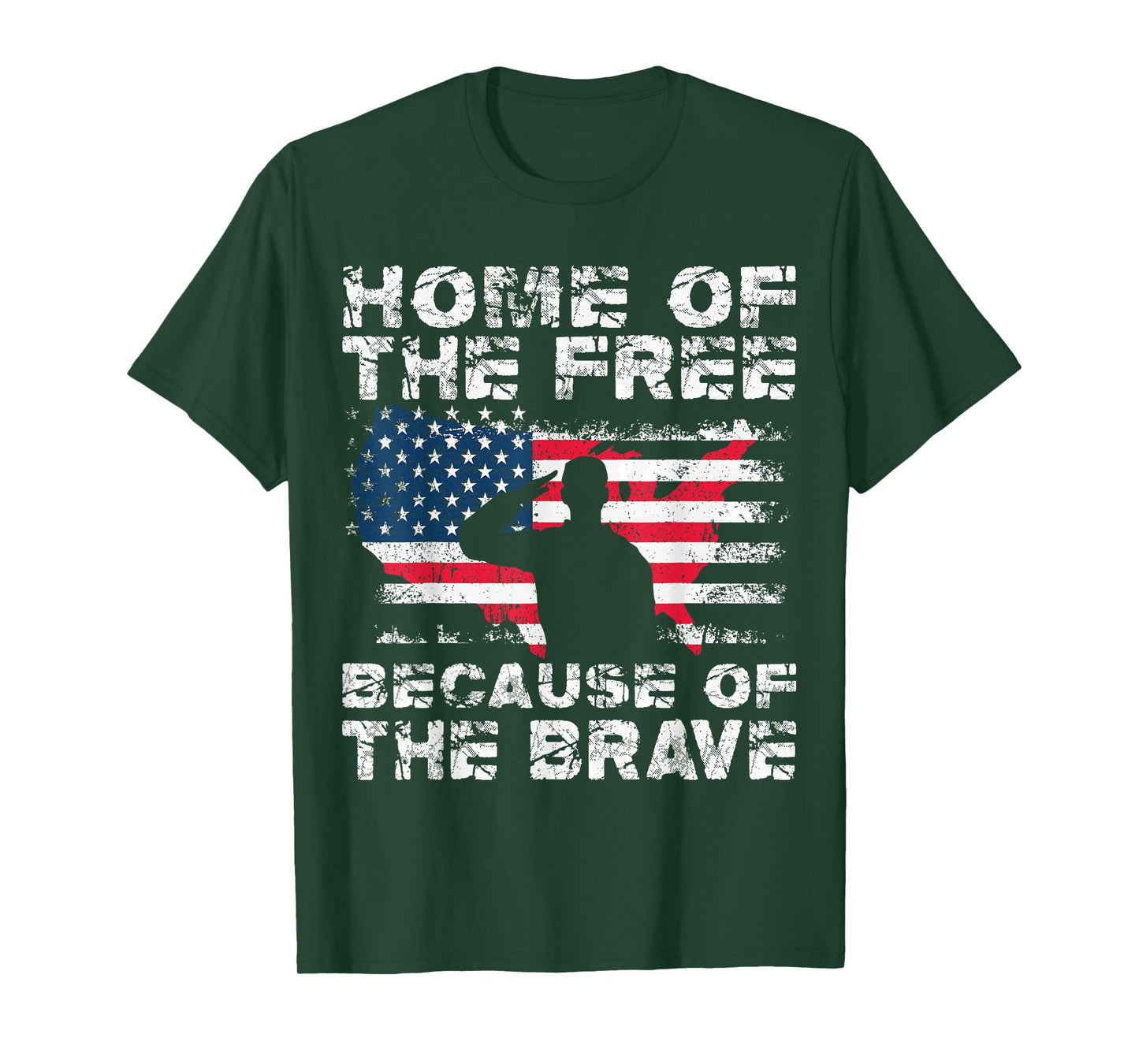 Home Of The Free Because Of The Brave Vintage Military T-Shirt