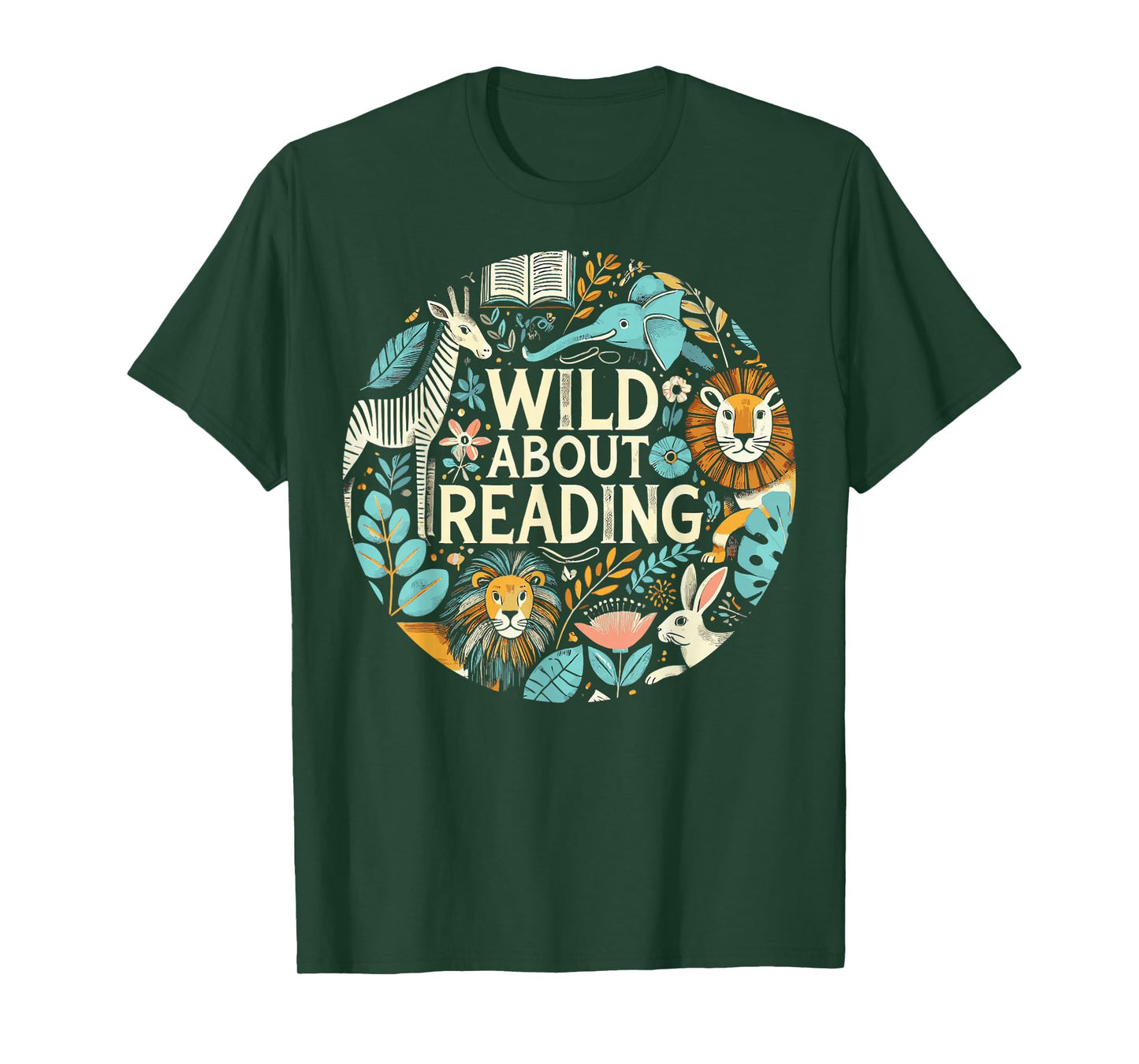 Wild About Reading Zoo Animals for Bookworm Book Reader T-Shirt