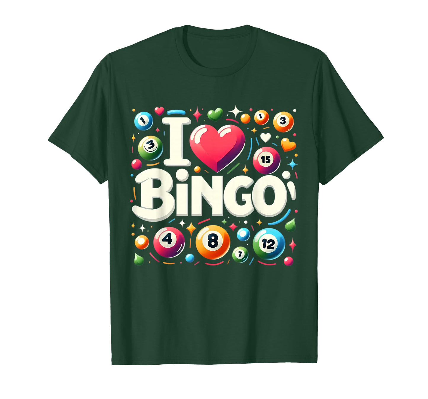 I Love Bingo Night Lover Player Quote Saying Phrase Slogan T-Shirt