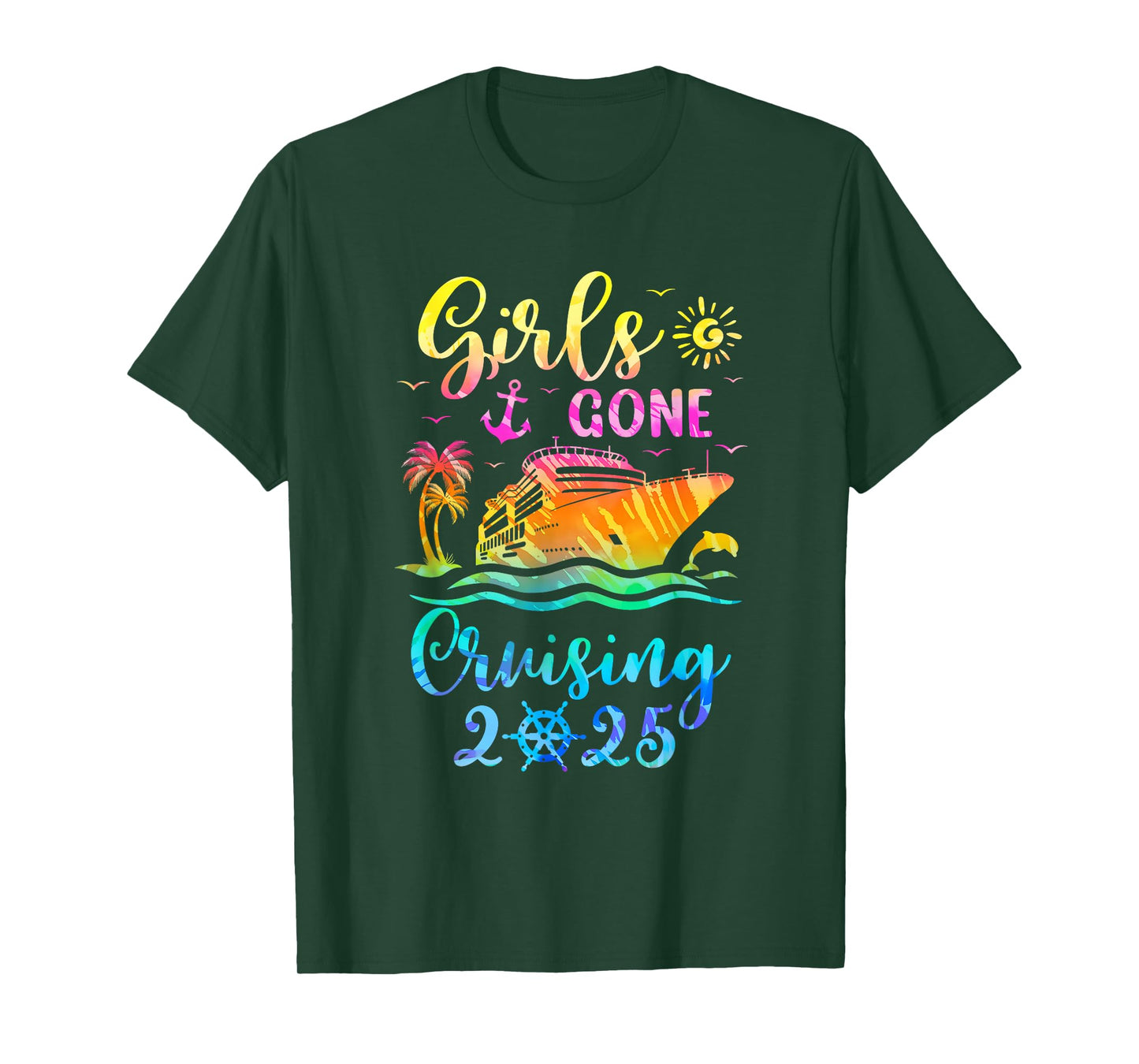 Tie Dye Cruising Squad Girls Gone Cruising 2025 Summer Trip T-Shirt