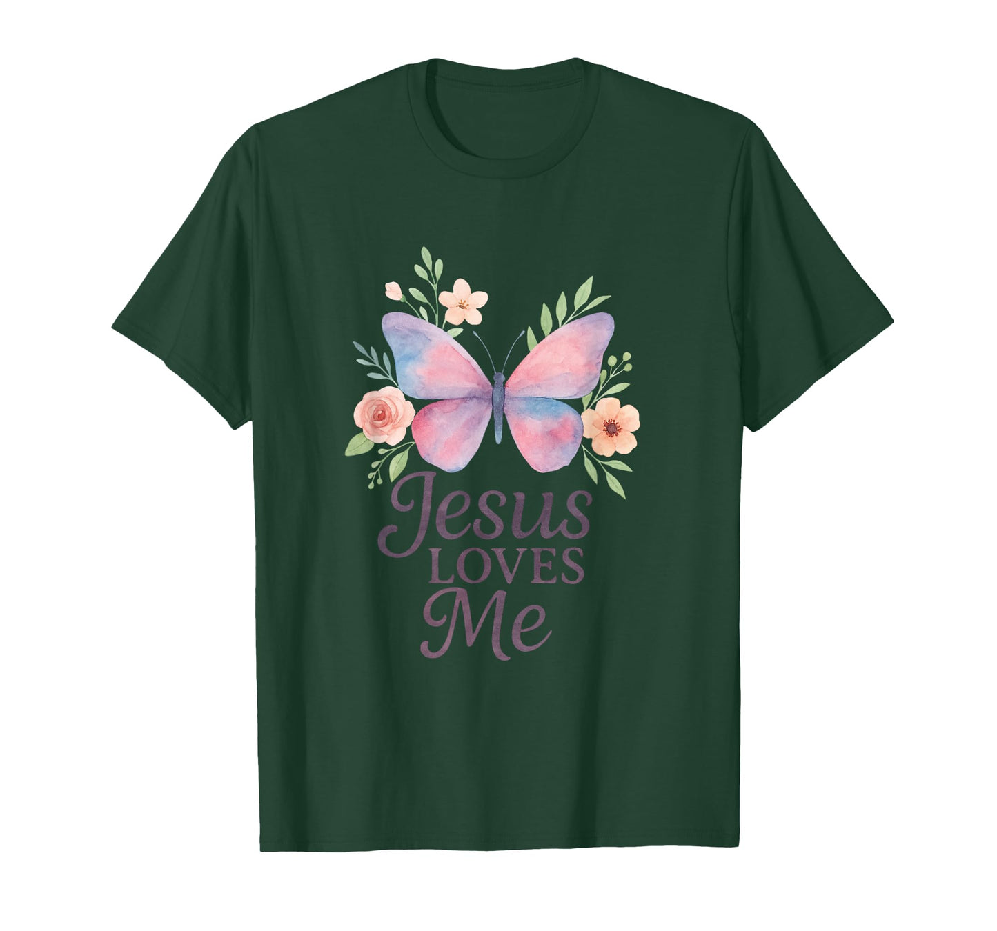 Jesus Loves Me, Butterfly Art - Religious T-Shirt