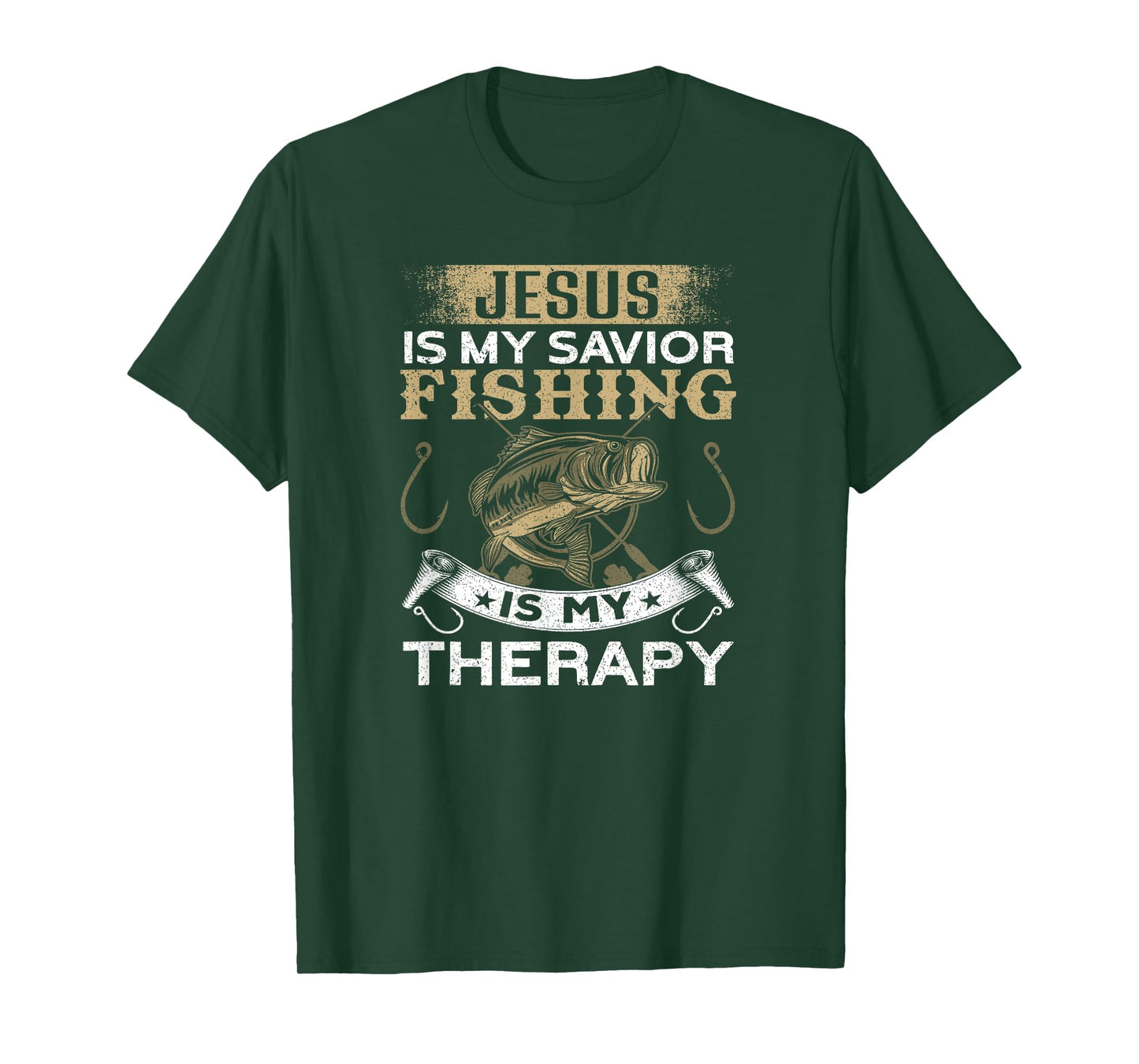 Jesus Is My Savior. Fishing Is My Therapy | Funny Fishing T-Shirt