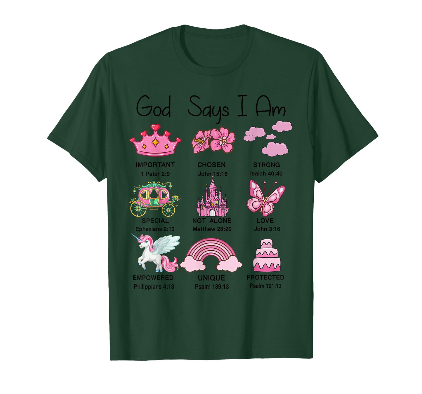Christian Girl Toddler God Say Am Princess Bible Verse Jesus T-Shirt