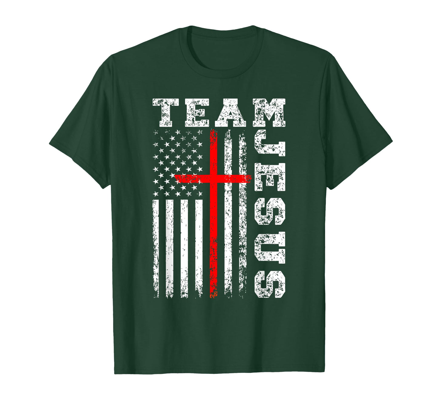 Team Jesus Cross And US Flag T-Shirt