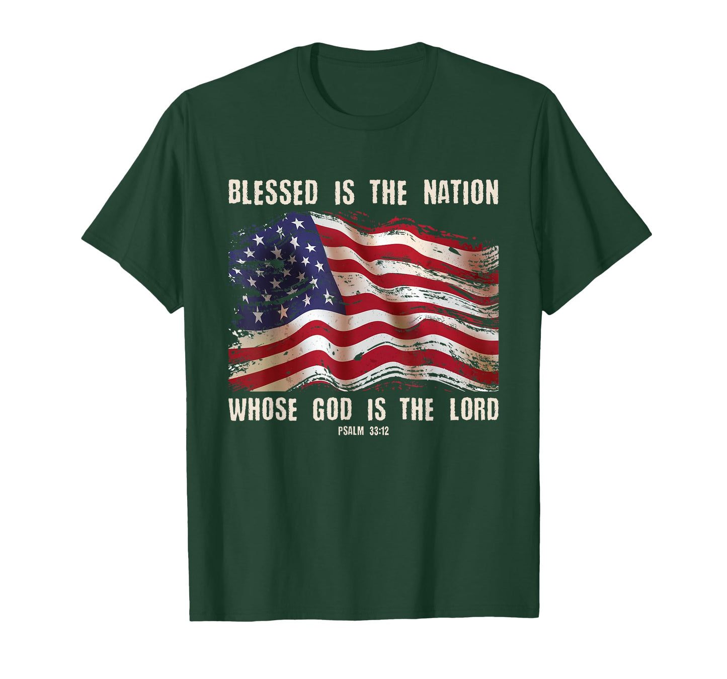 Blessed Is The Nation God Is The Lord Christians 4th Of July T-Shirt
