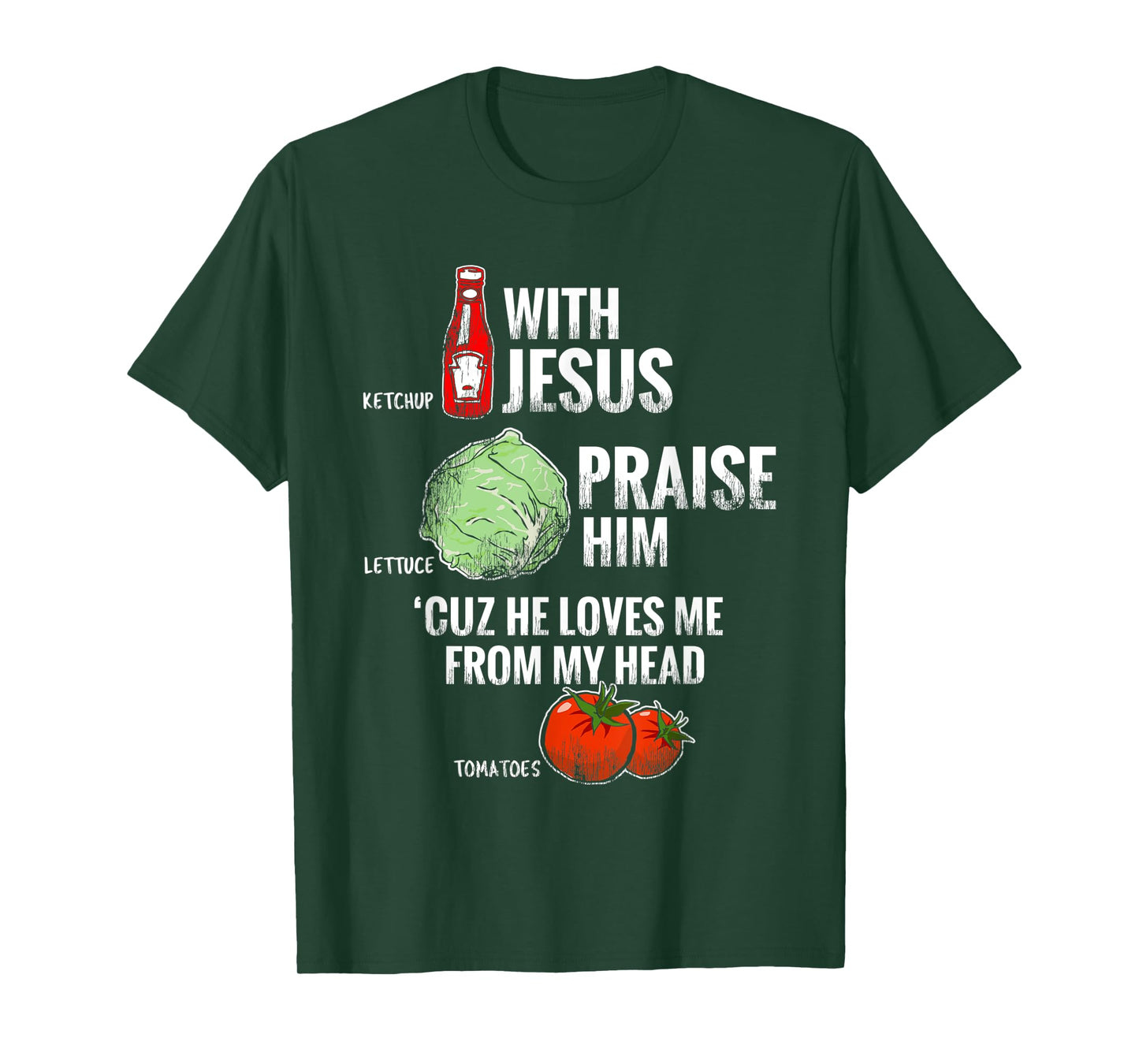 Funny Jesus Christian T-Shirt Vegetarian Tee for Word Pun