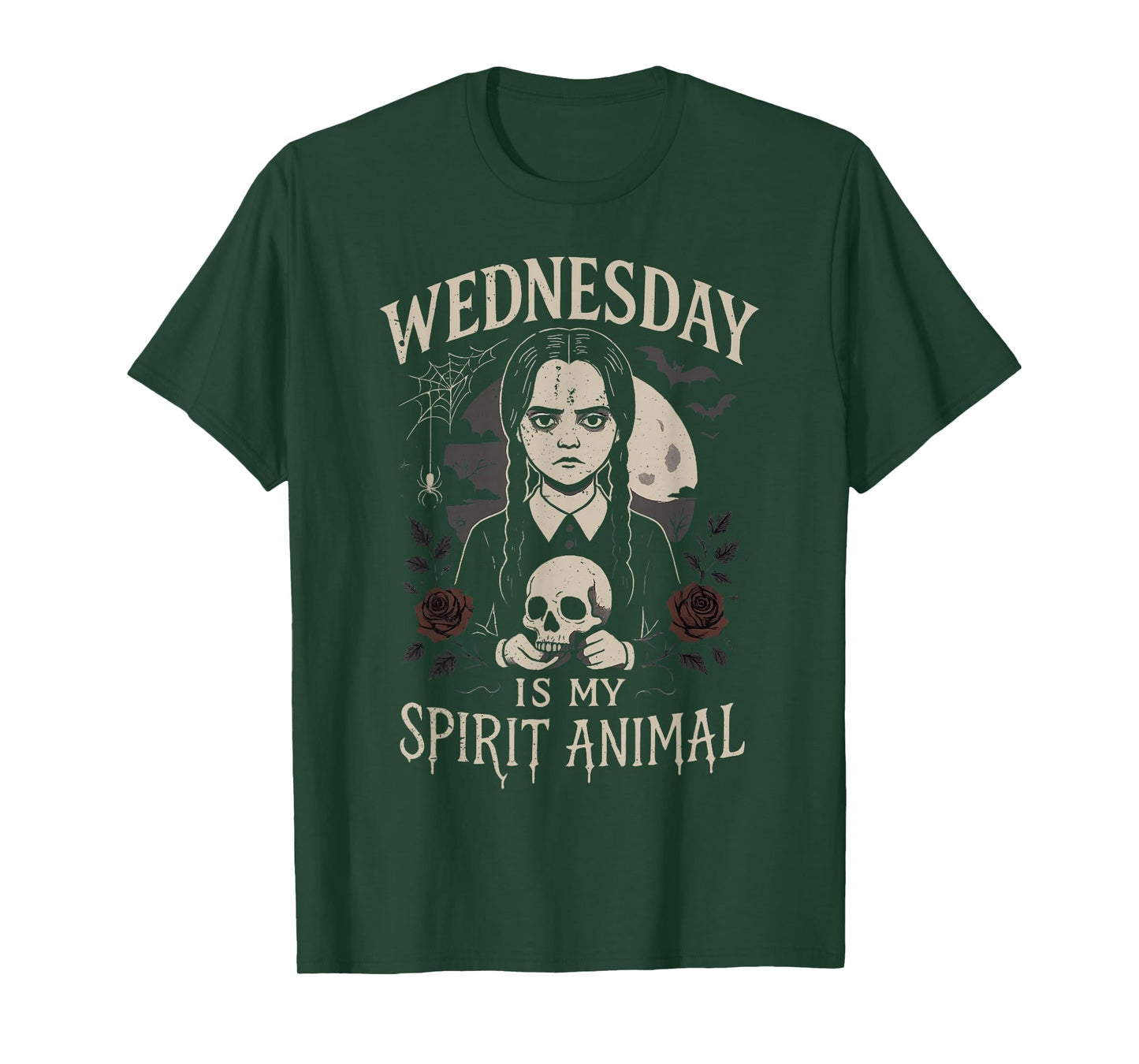 Retro Funny Wednesday is My Spirit Animal Spooky Halloween T-Shirt