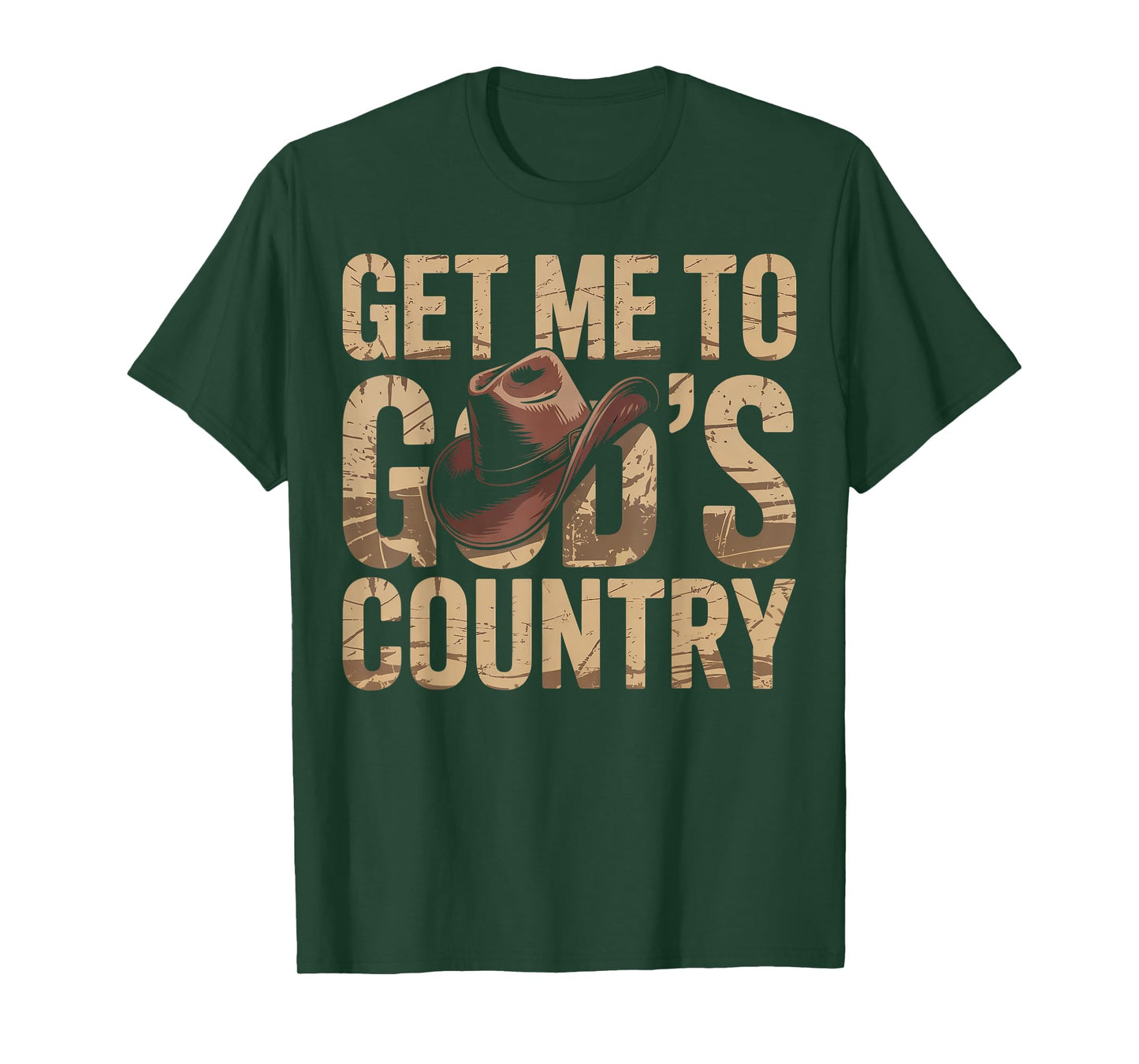 Get Me to God's Good Country Cowboy Western Hat Design T-Shirt