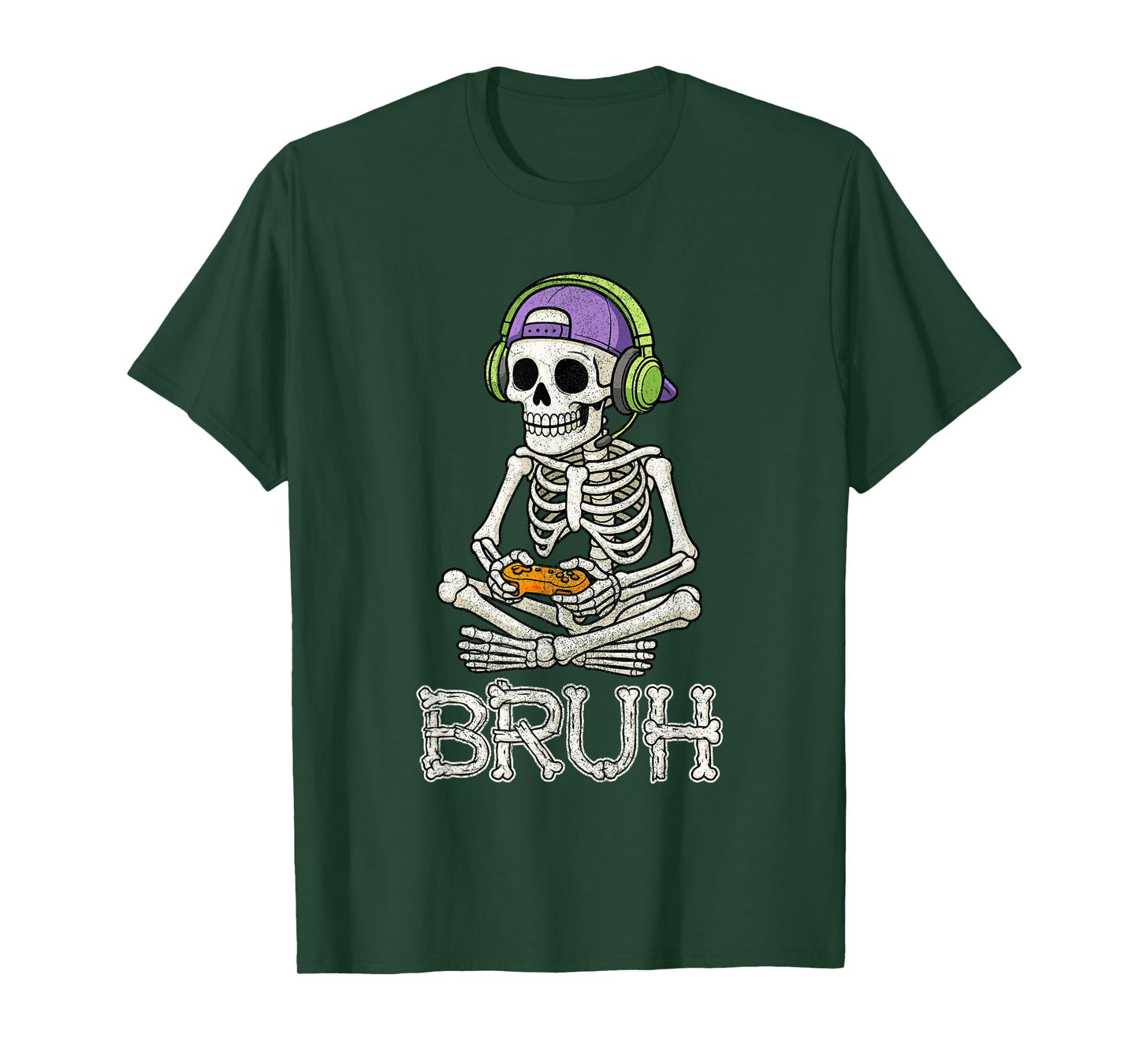 Funny Gamer Skeleton Gamer Teen Boys Video Gaming Bruh T-Shirt