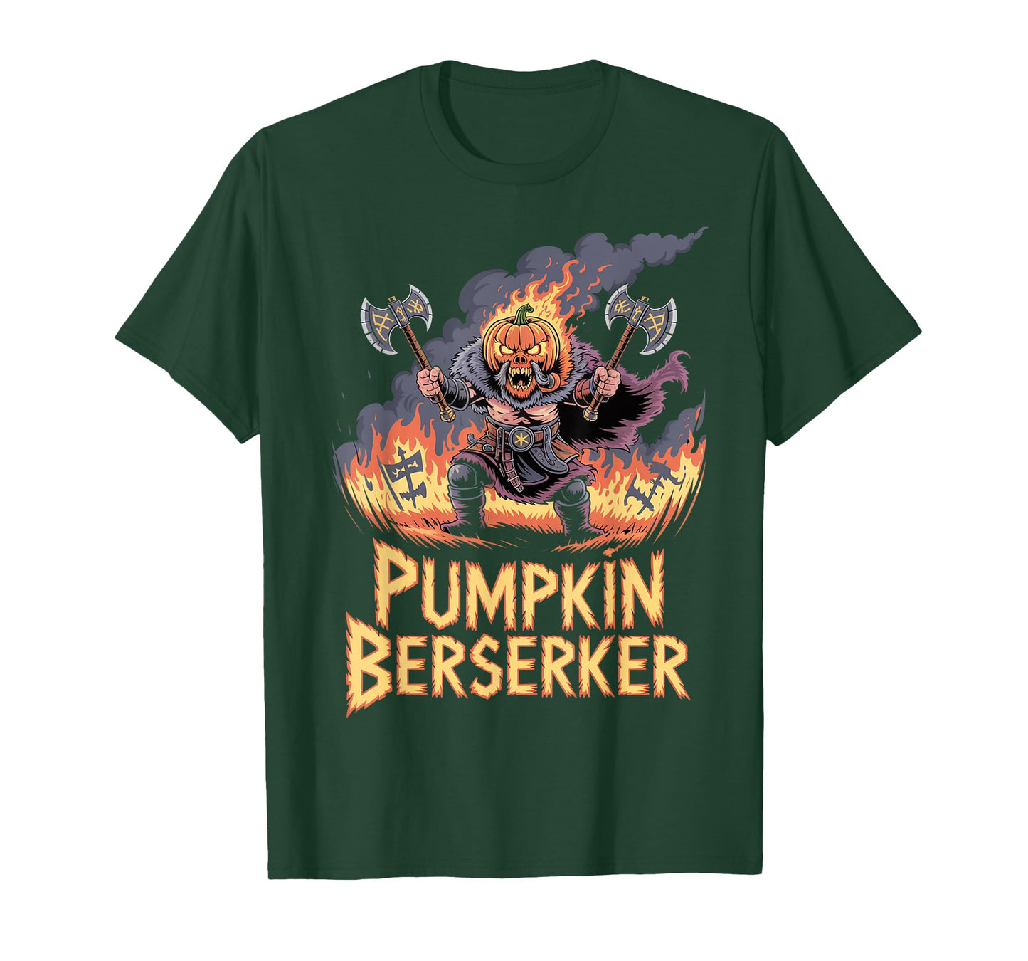 Funny Pumpkin Viking Warrior - Halloween Norse Mythology T-Shirt