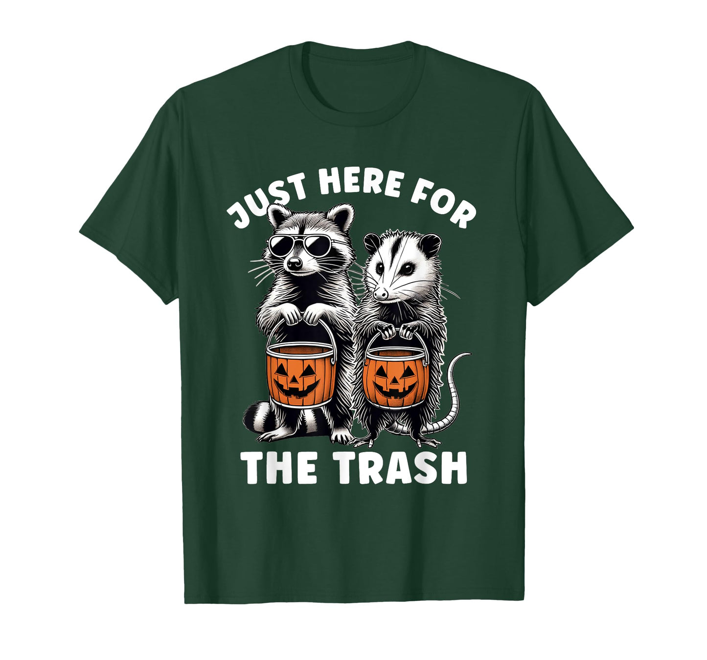 Halloween Raccoon Possum Just Here For The Trash Raccoon T-Shirt