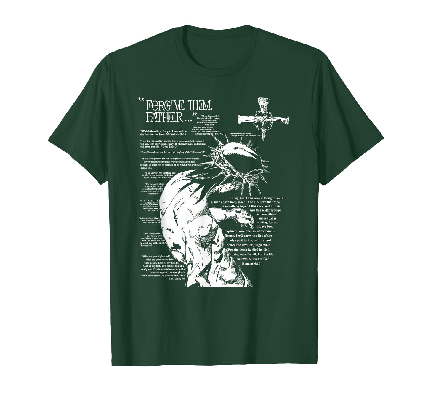 Forgive Them Father Anime Jesus Cross Tee T-Shirt