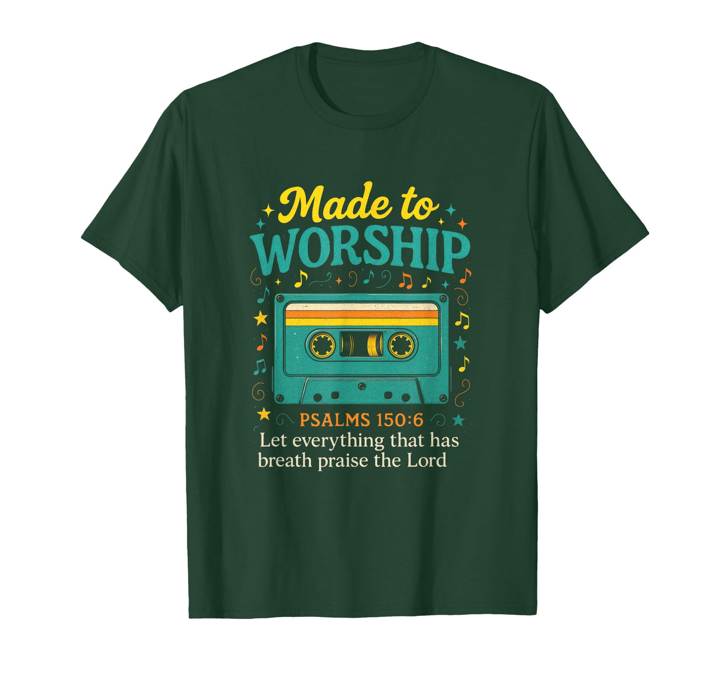 Made to Worship - Christian Cassette Psalm Art T-Shirt